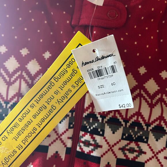 NWT Hanna Andersson Ribbon Fairisle Holiday Zip Sleeper 60 - Picture 4 of 5